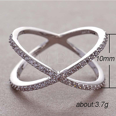 Simple Style Brass Cubic Zirconia Finger Rings FS-WG32029-02-1