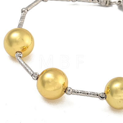 Rack Plating Round Brass Beaded Bracelets for Women BJEW-B106-19G-1