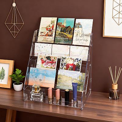 5-Tier Acrylic Display Riser Stands for Cosmetic Jewelry ODIS-UN0001-36B-1