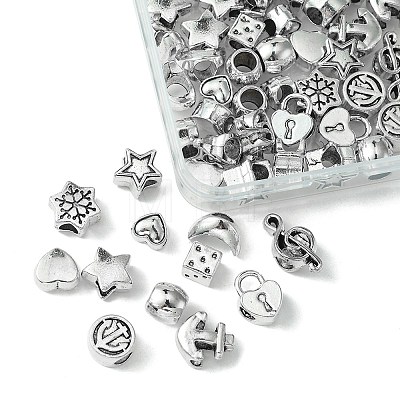 60Pcs 12 Style Tibetan Style Alloy European Beads TIBEB-FS0001-05-1