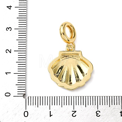 Brass Enamel European Dangle Charms KK-C119-05G-03-1