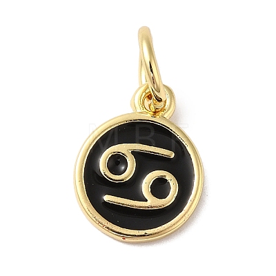 Real 18K Gold Plated Brass Enamel Charms KK-L216-001G-B01-1