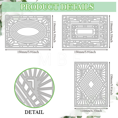 Decorative Frame Carbon Steel Cutting Dies Stencils DIY-WH0309-1486-1