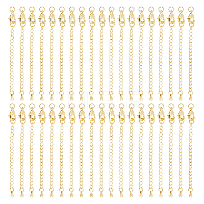 24 Sets Long-Lasting Plated Brass Chain Extender KK-UN0002-51-1