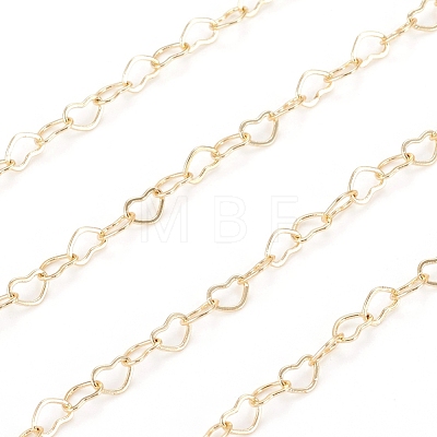 3.28 Feet Brass Heart Link Chains X-CHC-D026-15B-G-1