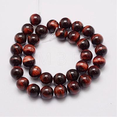 Natural & Dyed Tiger Eye Bead Strands G-P230-12-8mm-1