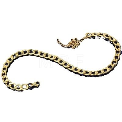 Stainless Steel Curb Chain Anklets for Unisex WGF8A78-01-1