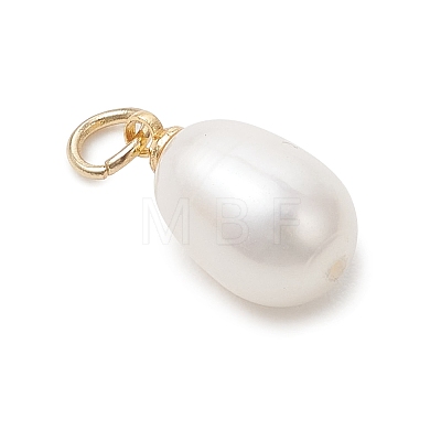 Natural Cultured Freshwater Pearl Rice Charms PALLOY-JF04976-01-1