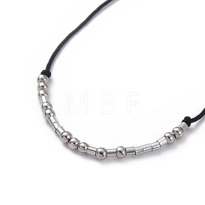Unisex Adjustable Morse Code Bracelets BJEW-JB04988-04-1