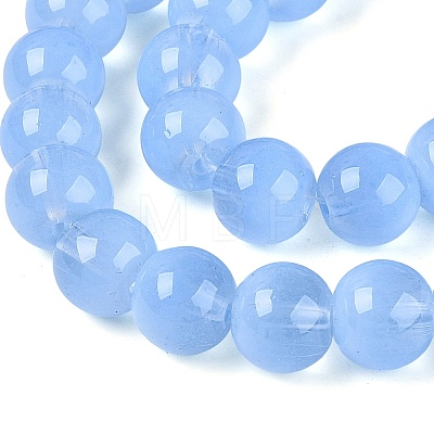 Transparent Glass Imitation Cat Eye Beads Strands GLAA-Q110-01C-05-1
