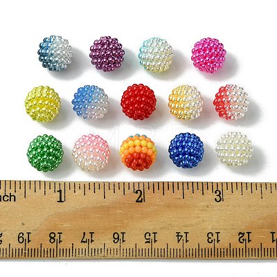 80Pcs 14 Styles Imitation Pearl Acrylic Beads OACR-FS0001-63-1