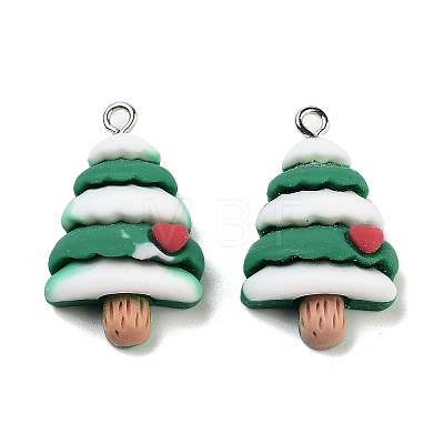Christmas Theme Opaque Resin Pendants RESI-N039-97-1