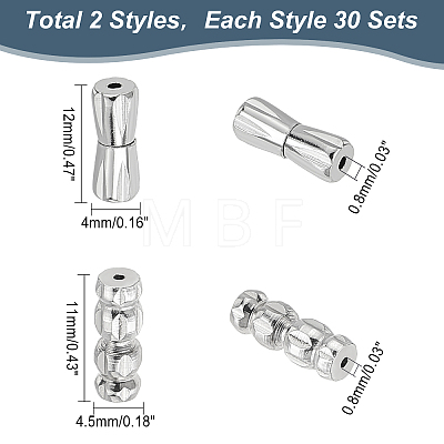 AHADERMAKER 60 Sets 2 Style Brass Screw Clasps KK-GA0001-24-1