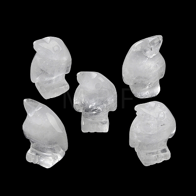 Natural Quartz Crystal Carved Healing Penguin Figurines G-B062-08F-1