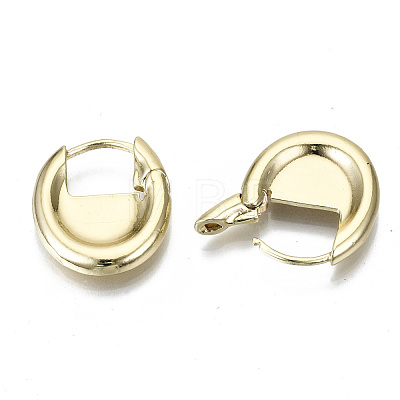 Brass Huggie Hoop Earrings EJEW-N011-41G-NF-1