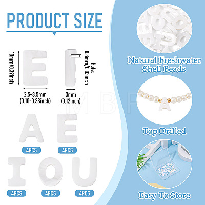 20Pcs 5 Styles Natural Freshwater Shell Beads SHEL-TA0001-33-1