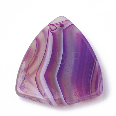 Dyed Natural Striped Agate/Banded Agate Pendants G-S280-04-1