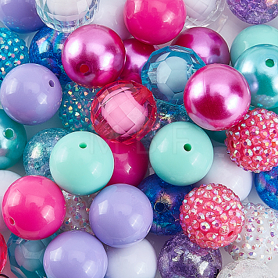 Colorful Acrylic Kid Chunky Beads Sets DIY-WH0257-51-1