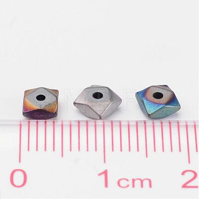 Frosted Square Electroplate Non-Magnetic Synthetic Hematite Beads X-G-P046-08-1