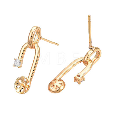 Brass Stud Earring Findings KK-N232-340-1