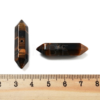 Natural Tiger Eye Double Terminal Pointed Beads G-A231-01C-1