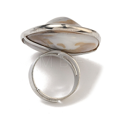 Adjustable Freshwater Shell Finger Rings RJEW-XCP0001-06-1