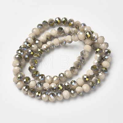 Electroplate Opaque Glass Beads Strands X-EGLA-A034-P6mm-S17-1