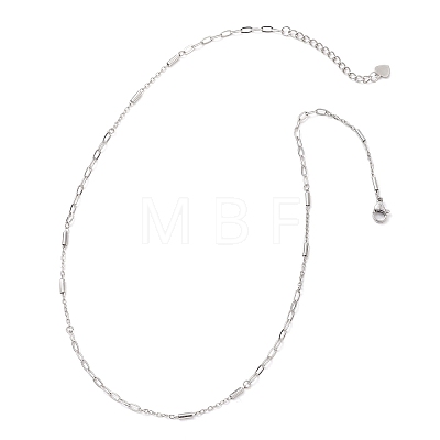 2.5MM 304 Stainless Steel Column Link Paperclip Chain Necklaces NJEW-JN05832-1