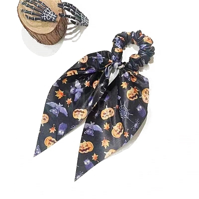 Halloween Theme Cloth Elastic Hair Accessories for Girls or Women PW-WGB7684-03-1