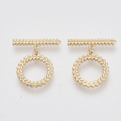 Brass Toggle Clasps X-KK-N216-43-1