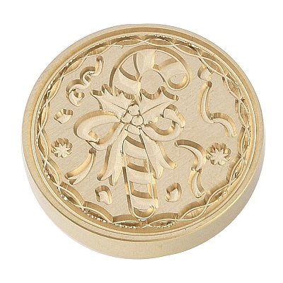 Christmas Series Wax Seal Brass Stamp Head AJEW-M037-01G-18-1