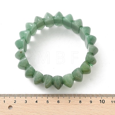 Bicone Natural Green Aventurine Beads Stretch Bracelets for Women Men BJEW-C097-05D-1