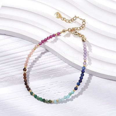 Chakra Theme Natural Mixed Gemstone Beaded Bracelets for Women BJEW-JB11342-1