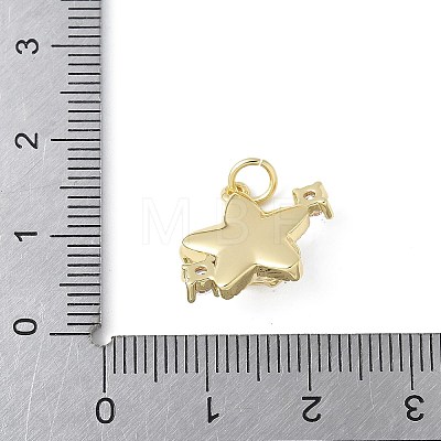 Brass Micro Pave Cubic Zirconia and Glass Pendants KK-F892-47G-01-1