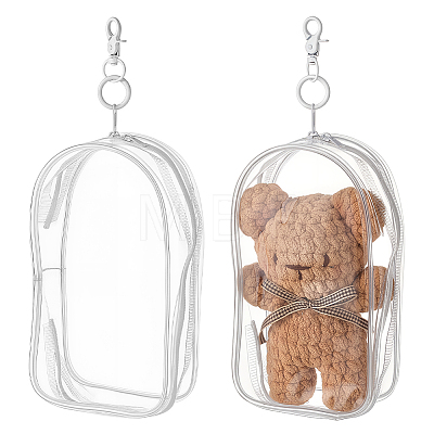 Rectangle Transparent PVC Plastic Storage Zipper Bags ABAG-WH0040-38-1