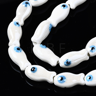 Handmade Porcelain Ceramic Beads Strands PORC-T006-03N-1