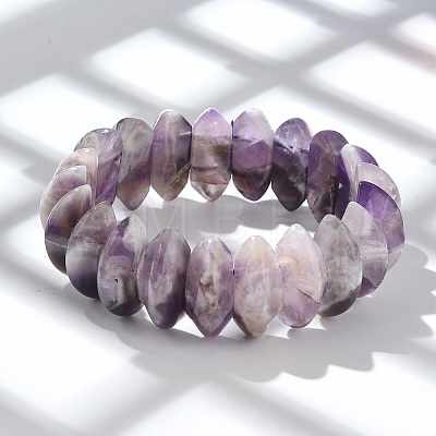 Bicone Natural Amethyst Beads Stretch Bracelets for Women Men BJEW-C097-05A-1