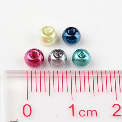 Mixed Glass Pearl Round Beads X-HYC001-1