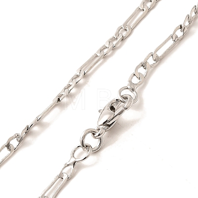 2mm Rack Plating Brass Figaro Chain Necklaces for Women Men MAK-L044-34P-1