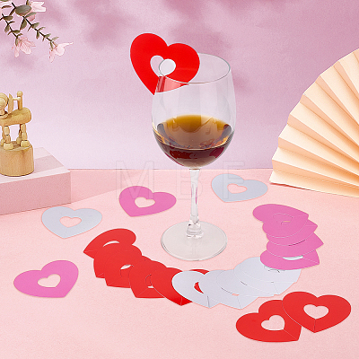 150Pcs 3 Colors Paper Wine Glass Charms DIY-FG0010-07-1