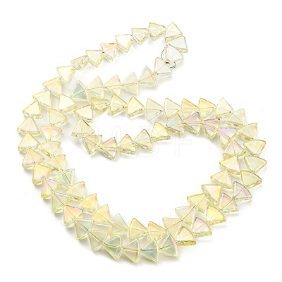 Full Rainbow Plated Electroplate Transparent Glass Beads Strands EGLA-G037-08A-FR02-1