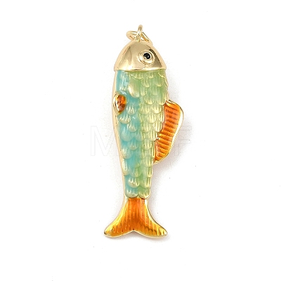 Brass Enamel Pendants KK-L255-03G-B-1