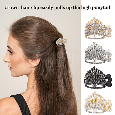 4Pcs 4 Style Lovely Pearl Rhinestone Claw Hair Clips PHAR-CP0001-05-1