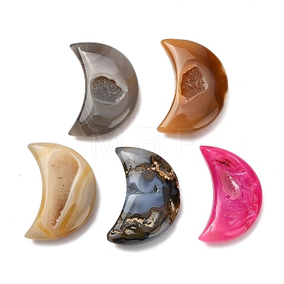 Moon Natural Druzy Geode Agate Ornament G-F833-W01-02-1