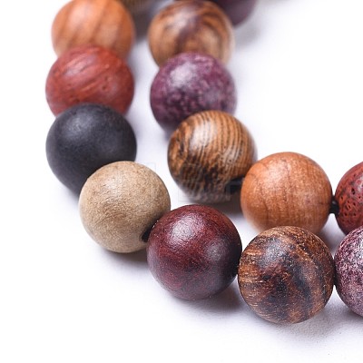 Natural Wood Beads Strands X-WOOD-F008-07-B-1