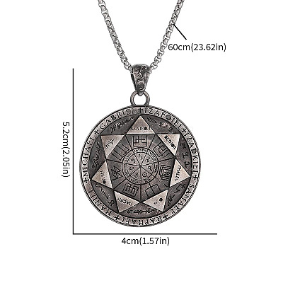 Alloy Gothic Seven Archangels Seal Magic Circle Pendant Necklaces for Men WG0D1B4-01-1