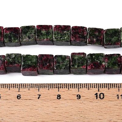 Dyed Natural Sesame Jasper Imitation Ruby in Zoisite Beads Strands G-T139-8x8-32A-1