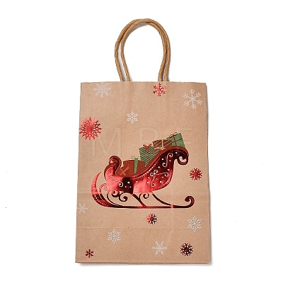 Christmas Theme Hot Stamping Rectangle Paper Bags X1-CARB-F011-02D-1