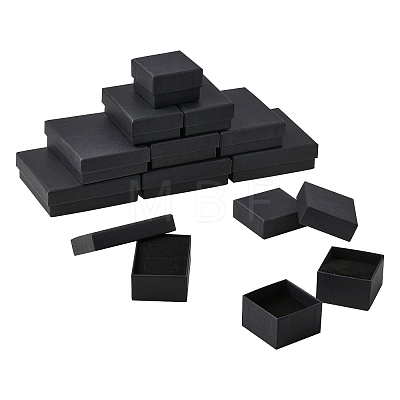 12Pcs 4 Styles Cardboard Paper Jewelry Set Boxes CBOX-FS0001-12-1