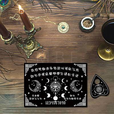 Printed Wood Pendulum Dowsing Divination Board Set DJEW-WH0324-069-1